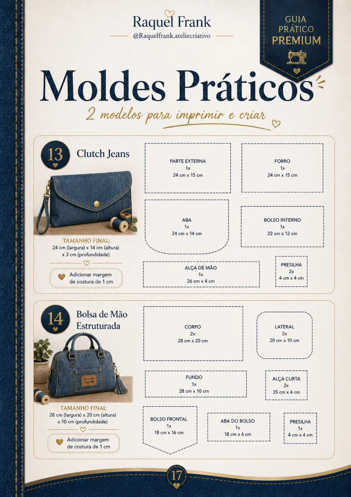 Moldes com medidas